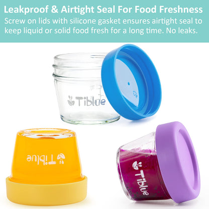 Juego de 12 recipientes de vidrio para almacenamiento de alimentos para bebés