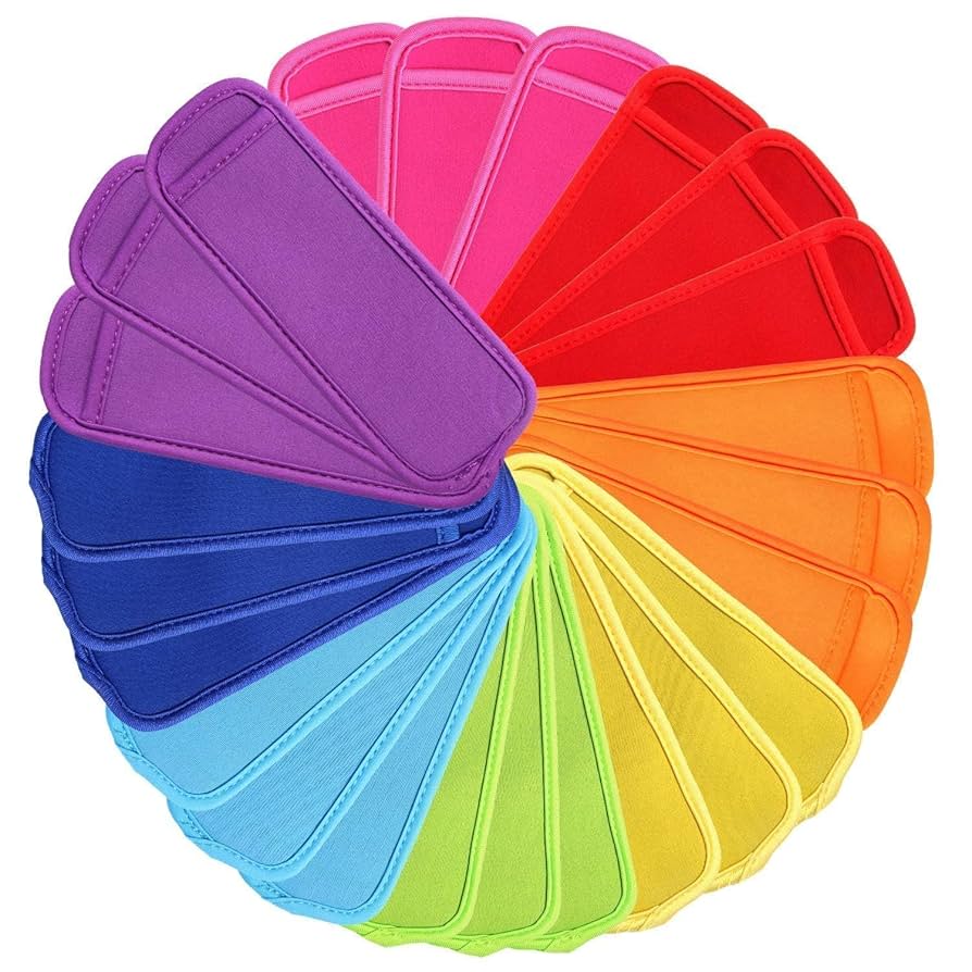 Paquete de 23 bolsas reutilizables para paletas heladas, fundas anticongelantes, 8 colores