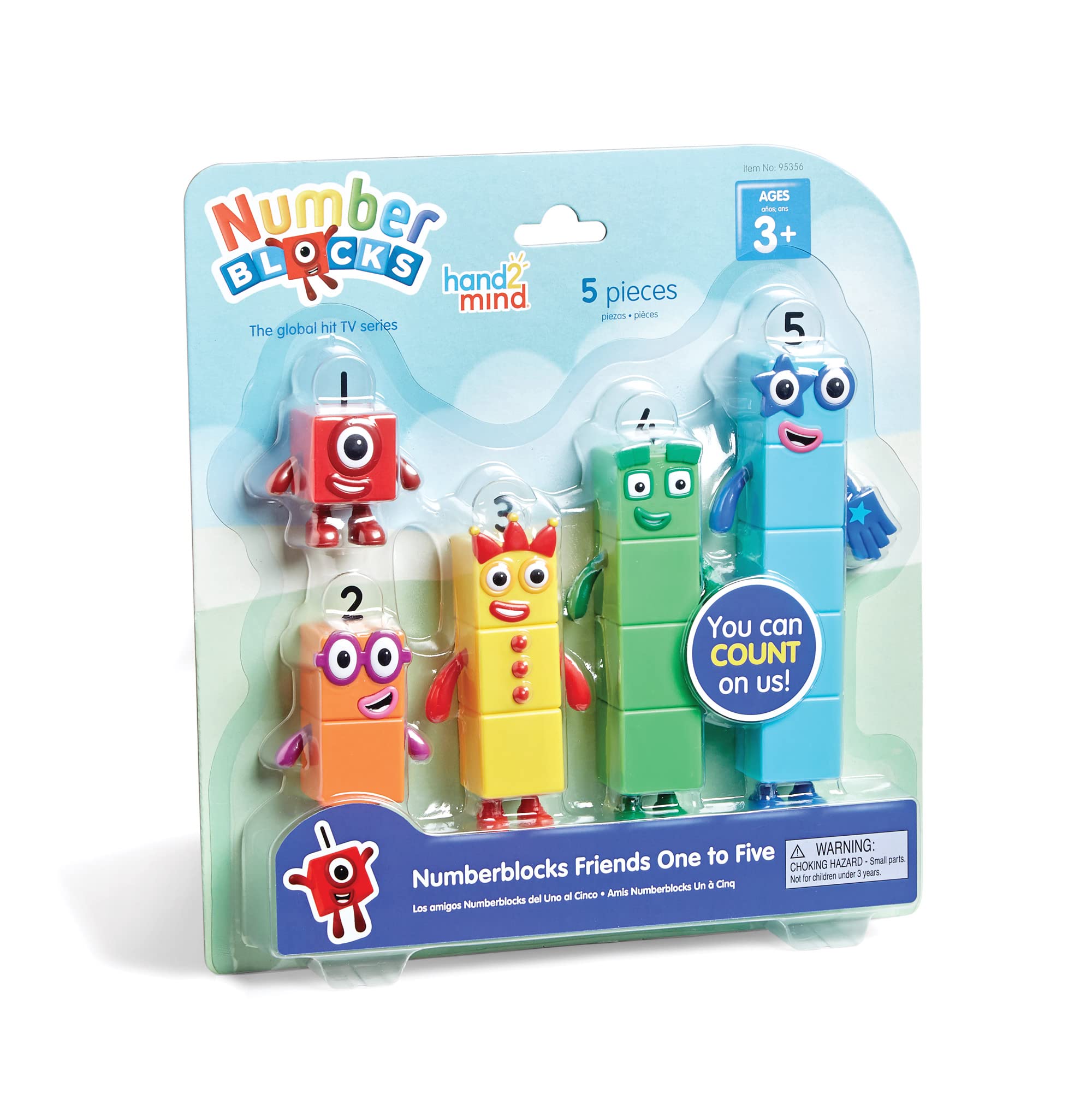 hand2mind Numberblocks Amigos del uno al cinco, figuras de juguete coleccionables