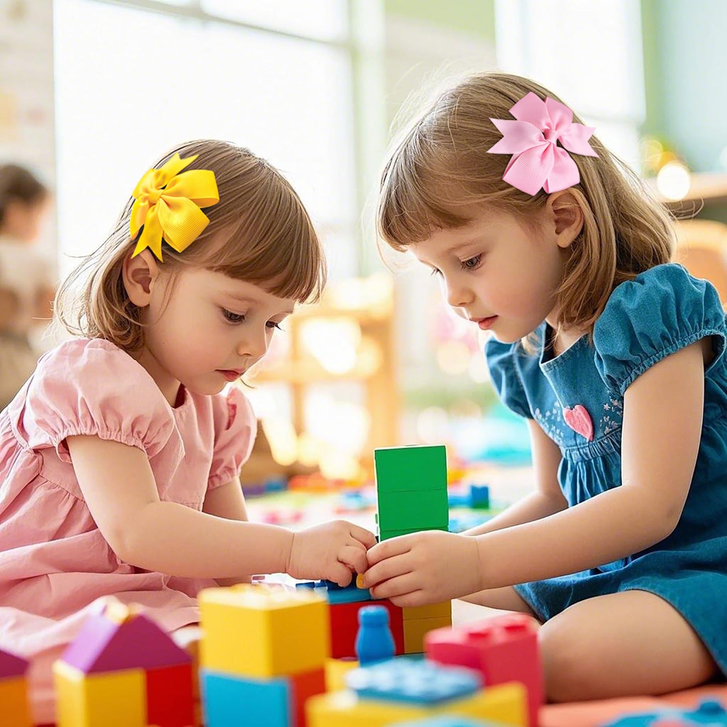 40 lazos para el pelo de grogrén de 3 pulgadas, con clips