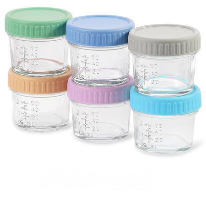 Paquete de 6 recipientes de vidrio para almacenamiento de alimentos para bebés