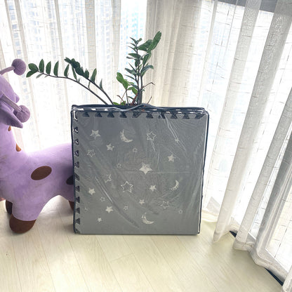 Alfombra de juego para bebés, seis azulejos entrelazados hechos con espuma EVA suave no tóxica, 4 x 6 pies