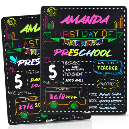 Letrero personalizado para el primer día y el último día de escuela de 13 x 16 pulgadas