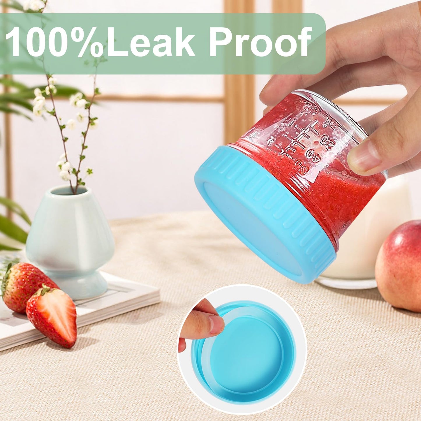 Paquete de 6 recipientes de vidrio para almacenamiento de alimentos para bebés