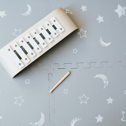 Alfombra de juego para bebés, seis azulejos entrelazados hechos con espuma EVA suave no tóxica, 4 x 6 pies