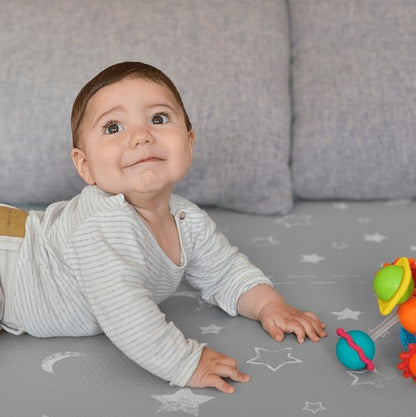 Alfombra de juego para bebés, seis azulejos entrelazados hechos con espuma EVA suave no tóxica, 4 x 6 pies