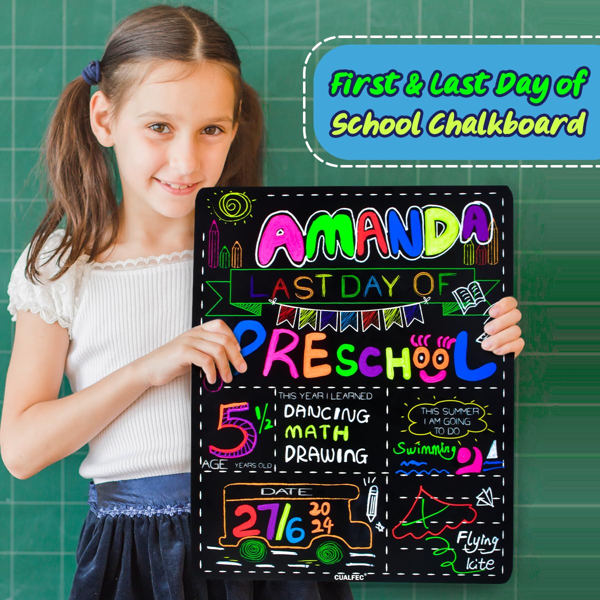 Letrero personalizado para el primer día y el último día de escuela de 13 x 16 pulgadas