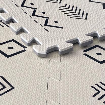 Alfombra de juego para bebés, seis azulejos entrelazados hechos con espuma EVA suave no tóxica, 4 x 6 pies