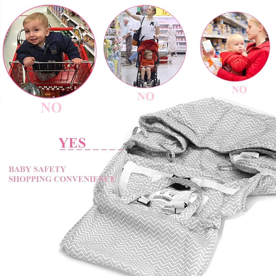 Funda para carrito de compras 2 en 1 y funda para silla alta para bebé