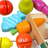 13 piezas de corte de simulación juguetes de comida para niños de madera
