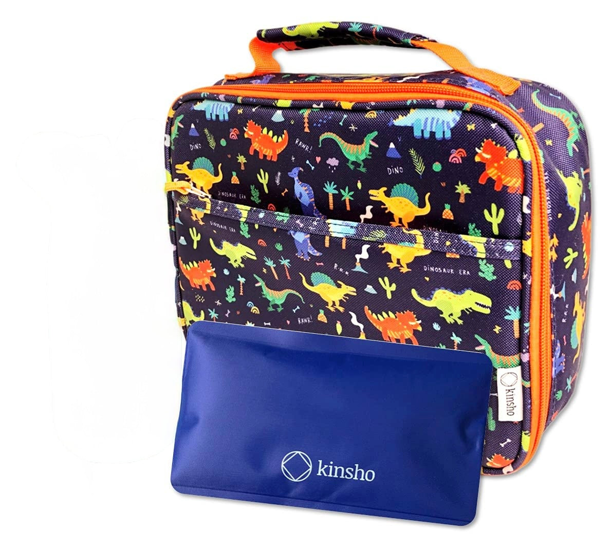 Bolsa de almuerzo con botella de agua y paquete de hielo