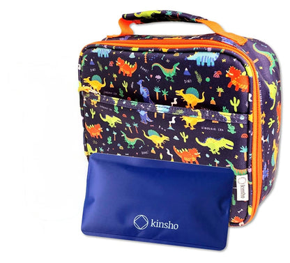 Bolsa de almuerzo con botella de agua y paquete de hielo