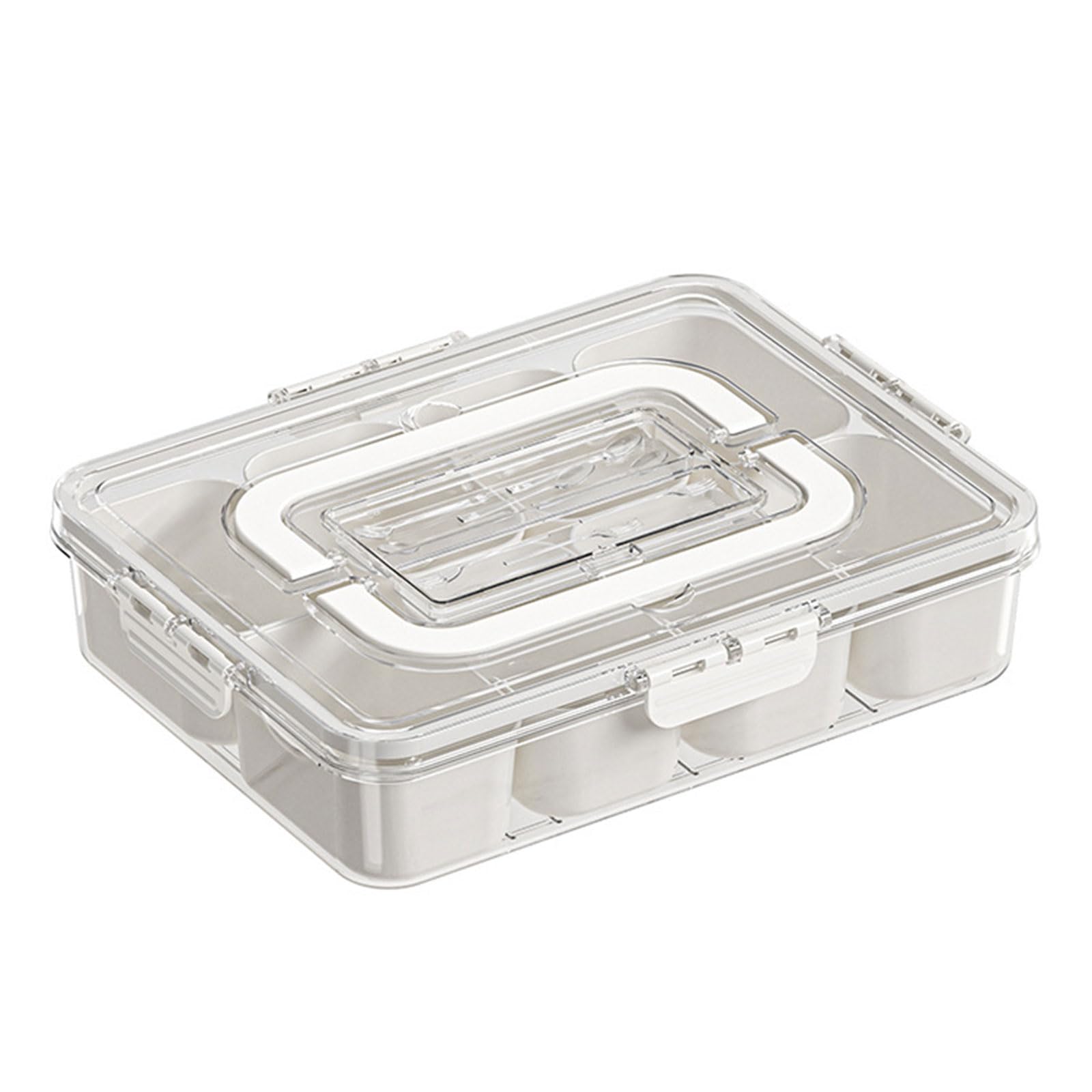 Meiliyizu Práctica caja de almacenamiento de ensalada con 8 separadores