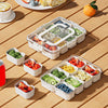 Meiliyizu Práctica caja de almacenamiento de ensalada con 8 separadores
