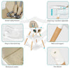 Silla alta 6 en 1 para bebés y niños pequeños, juego de silla alta convertible de madera