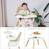 Silla alta 6 en 1 para bebés y niños pequeños, juego de silla alta convertible de madera