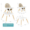 Silla alta 6 en 1 para bebés y niños pequeños, juego de silla alta convertible de madera