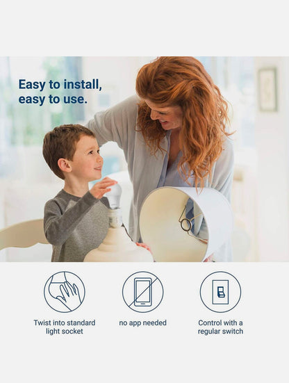 Paquete de 2 bombas Kinderlite suave atenuado blanco 60W, 800 LÚMENES