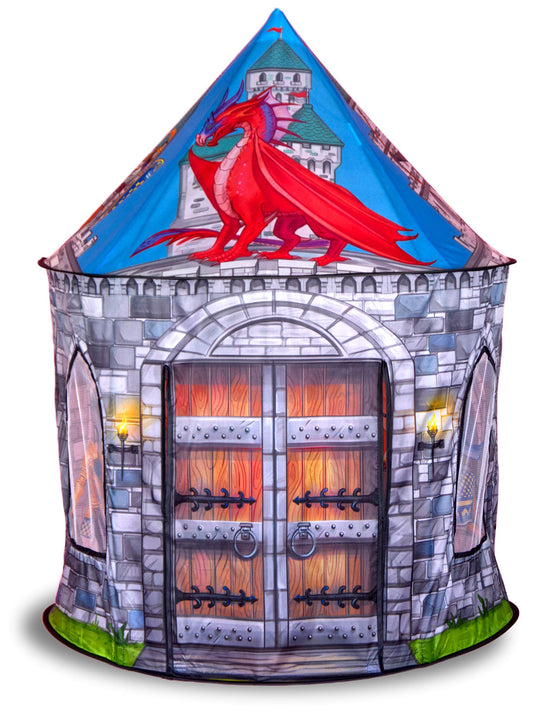 ImpiriLux Knight & Dragon Castle Play Tent Playhouse | Tienda de campaña desplegable para niños