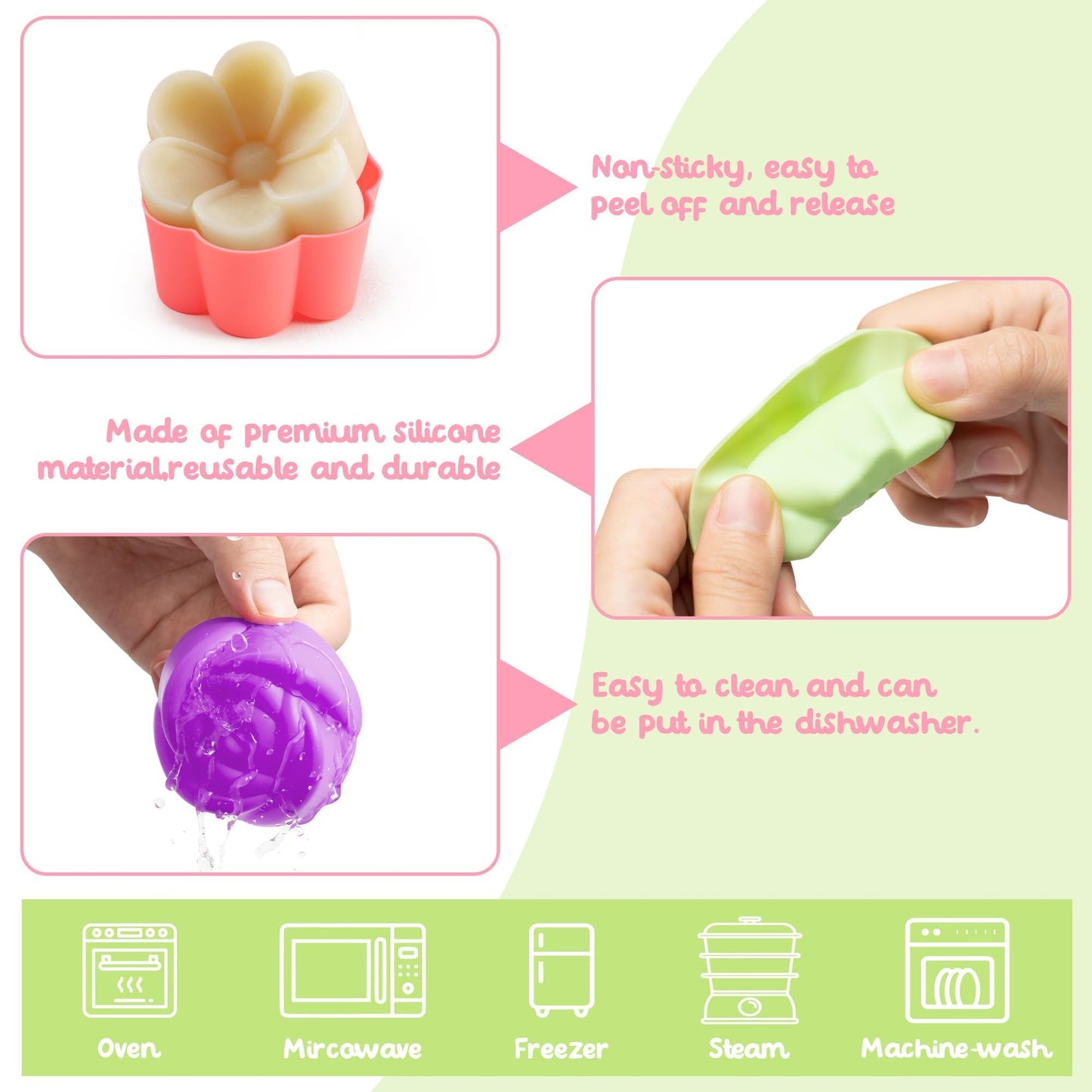 R HORSE 36 moldes de silicona para cupcakes con formas