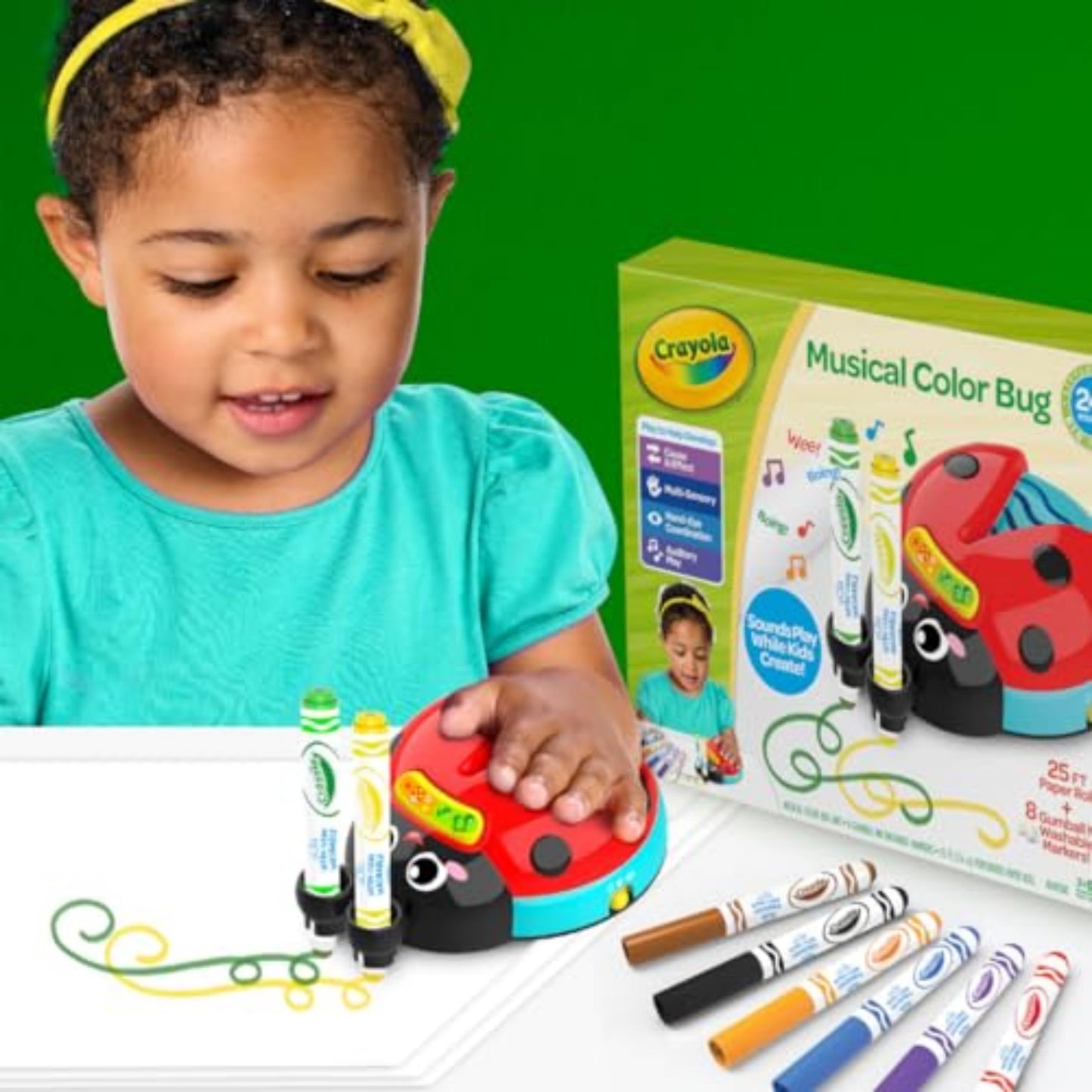 Crayola Musical Color Bug, juguete sensorial para niños pequeños