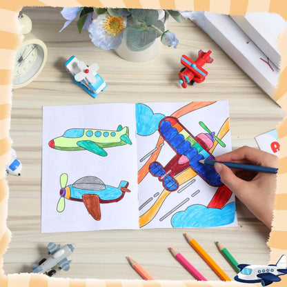 Libros de actividades de dibujo para recuerdos de fiesta (paquete de 24, avión)