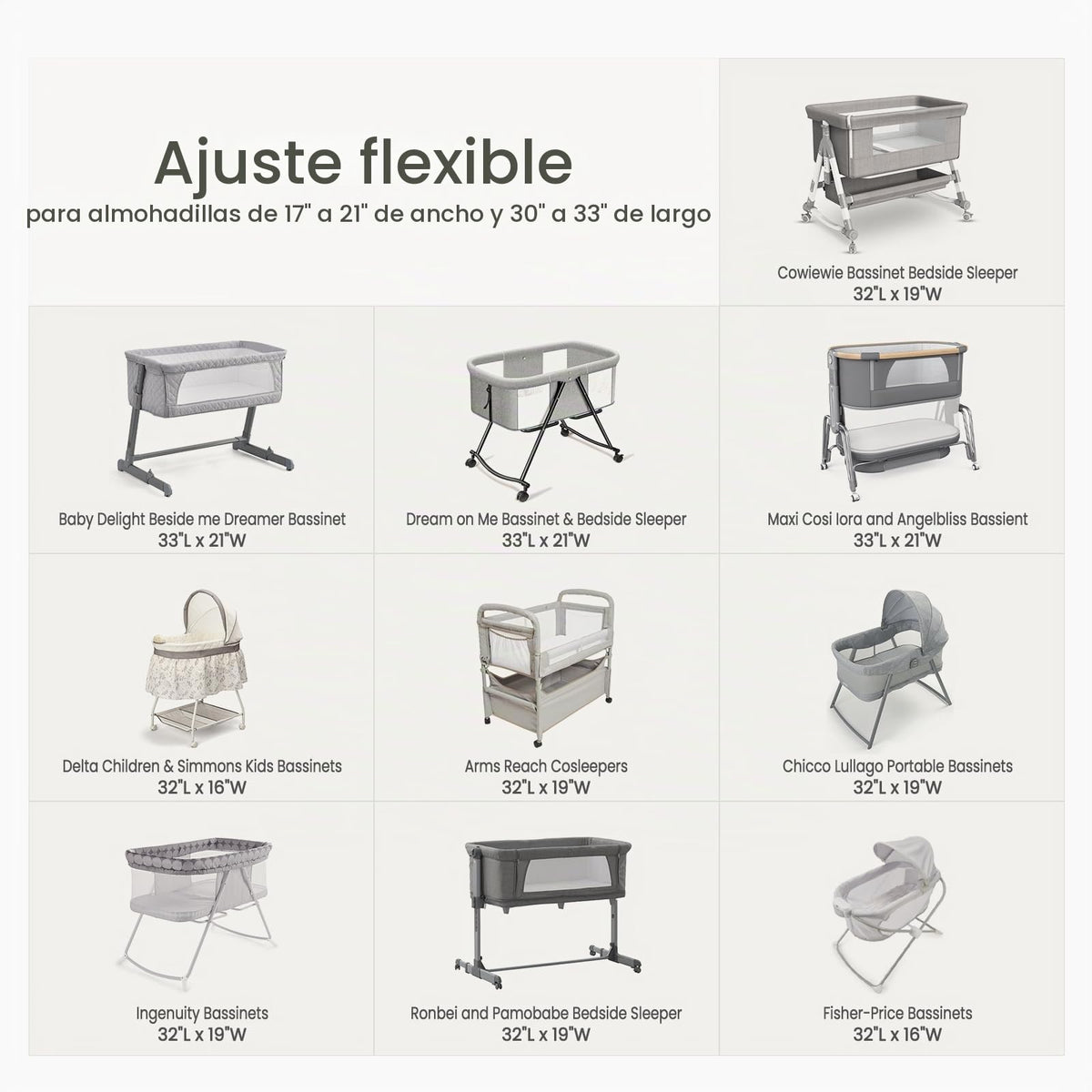 lulumoon Sábanas bajera ajustable de muselina: compatible con la mayoría de bassinet