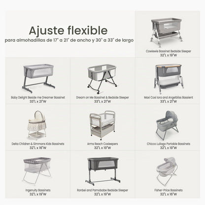 lulumoon Sábanas bajera ajustable de muselina: compatible con la mayoría de bassinet