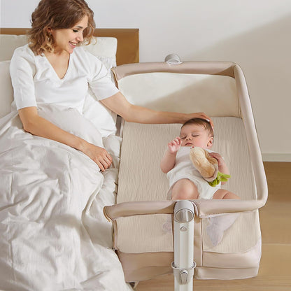 lulumoon Sábanas bajera ajustable de muselina: compatible con la mayoría de bassinet