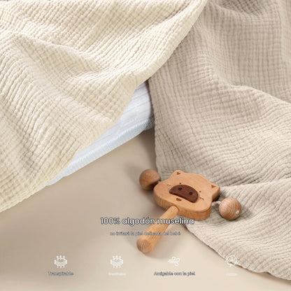 lulumoon Sábanas bajera ajustable de muselina: compatible con la mayoría de bassinet