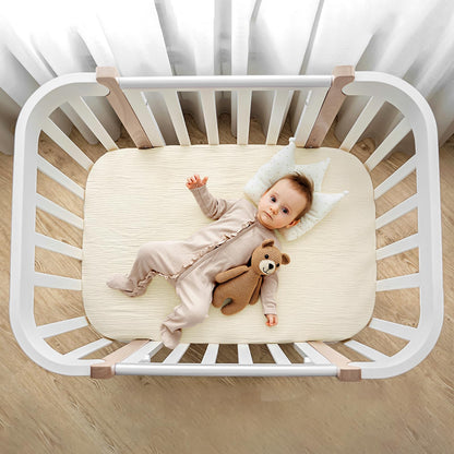 lulumoon Sábanas bajera ajustable de muselina: compatible con la mayoría de bassinet