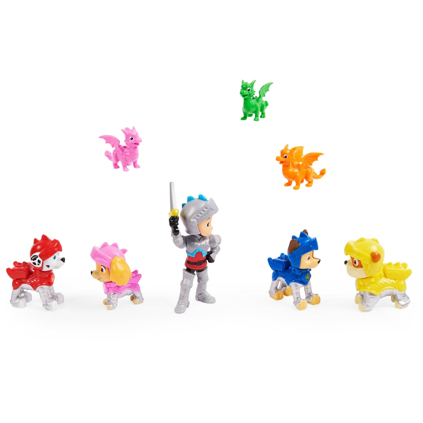 Paw Patrol, Rescue Knights Ryder and Pups, paquete de regalo con 8 figuras de juguete