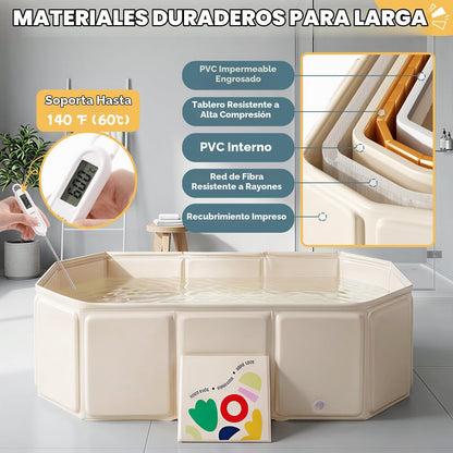 Orzbow Bañera para niños pequeños con tapón de drenaje lateral, portátil