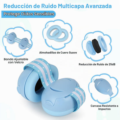 Auriculares con cancelación de ruido para bebés de 0 a 48 meses