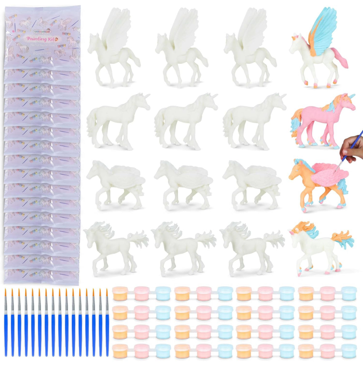 Kit de pintura de unicornio para fiestas, 16 unidades, BONNYCO