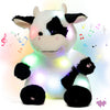 Hopearl Vaca de peluche con luces LED musicales y cantantes