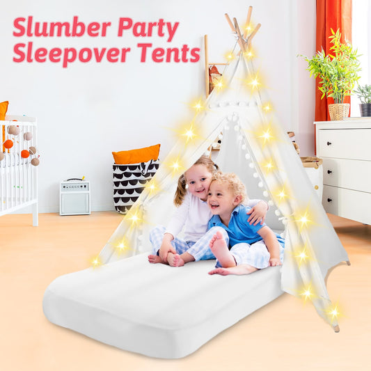 Tienda de campaña tipo tipi para niños con cama de aire inflable