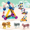 HYWILL Juego de varillas de bolas magnéticas con iluminación LED Animales STEM magnético, 35 piezas
