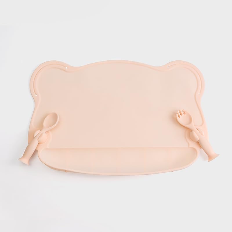 Mantel individual de silicona antideslizante con ventosa con cuchara