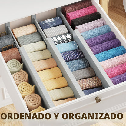 SpaceAid Separadores de Cajones de Bambú para Cómoda, Paquete de 6