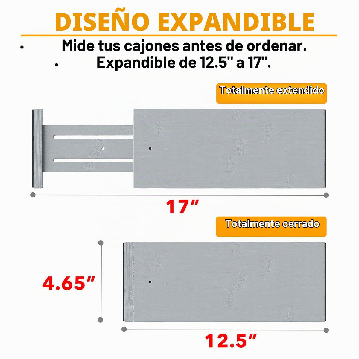 SpaceAid Separadores de Cajones de Bambú para Cómoda, Paquete de 6