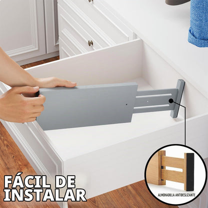 SpaceAid Separadores de Cajones de Bambú para Cómoda, Paquete de 6