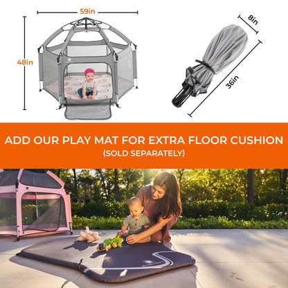 Corralito Pop 'N GO Gris Claro para Bebés