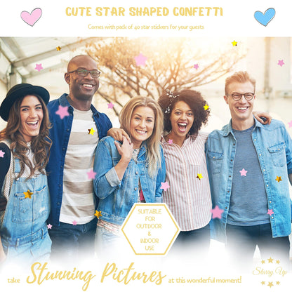 Cañón de confeti para revelación de género, 2 rosados