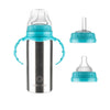 Vaso para sorber de acero inoxidable 3 en 1 para niños pequeños, biberón de acero inoxidable