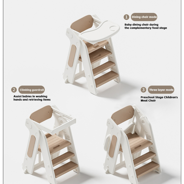 Torre de Aprendizaje Montessori y Silla de Comedor
