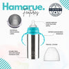 Vaso para sorber de acero inoxidable 3 en 1 para niños pequeños, biberón de acero inoxidable