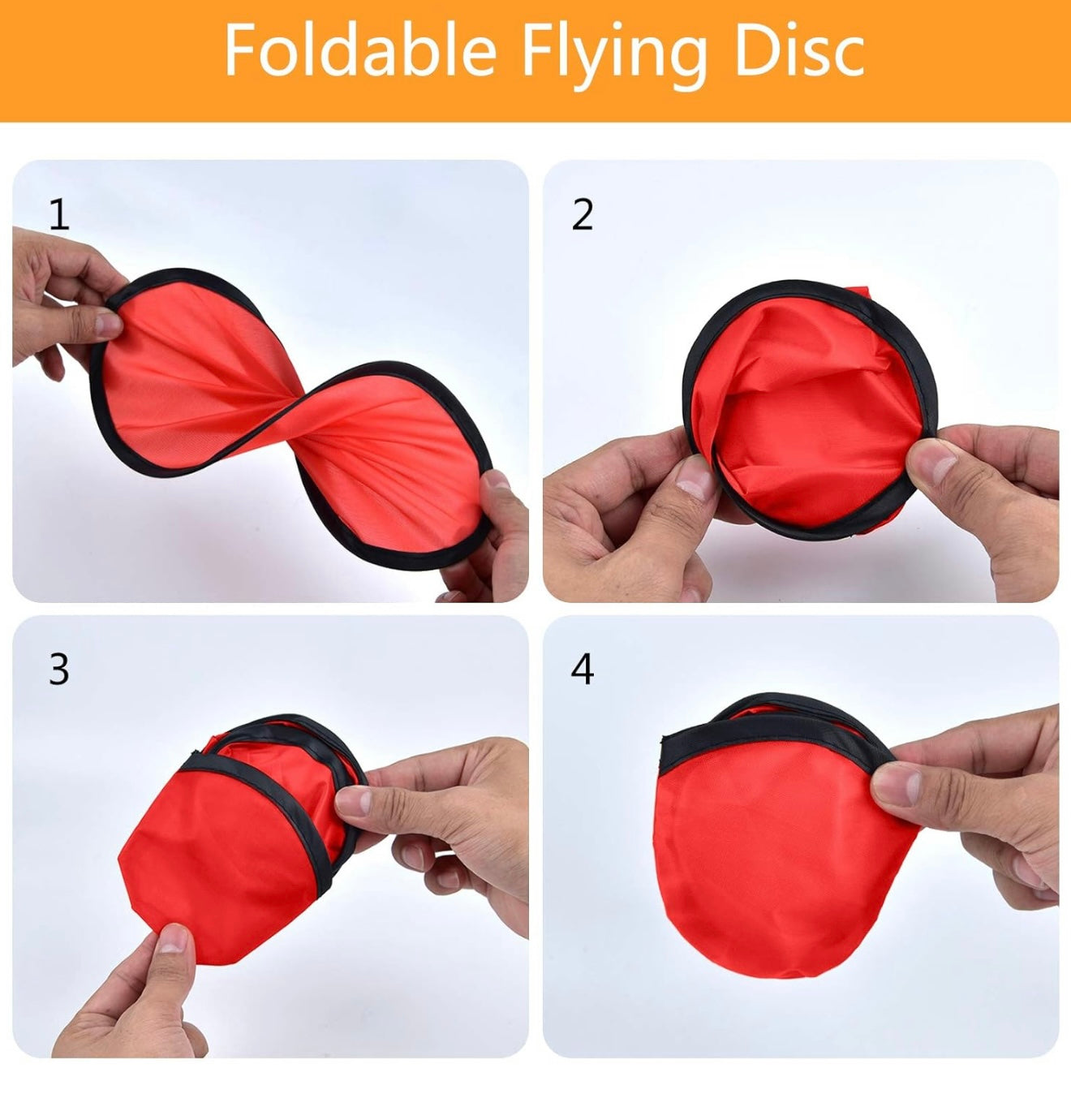 Abanicos de disco voladores plegables Mototo de 72 piezas con bolsillo plegable