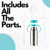 Vaso para sorber de acero inoxidable 3 en 1 para niños pequeños, biberón de acero inoxidable