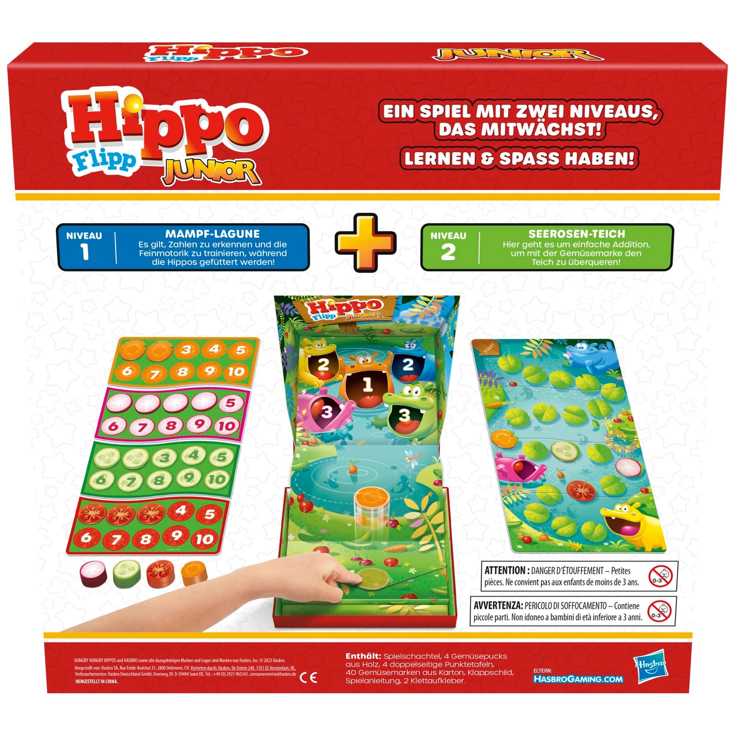 Hippo Flipp Junior Juego de mesa para niños en edad preescolar